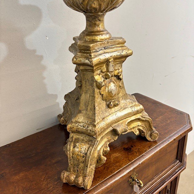 Antique Candelabra - mecha gilded candle holder . period Louis XVI circa 1770. H 104