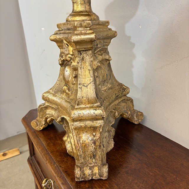 Antique Candelabra - mecha gilded candle holder . period Louis XVI circa 1770. H 104