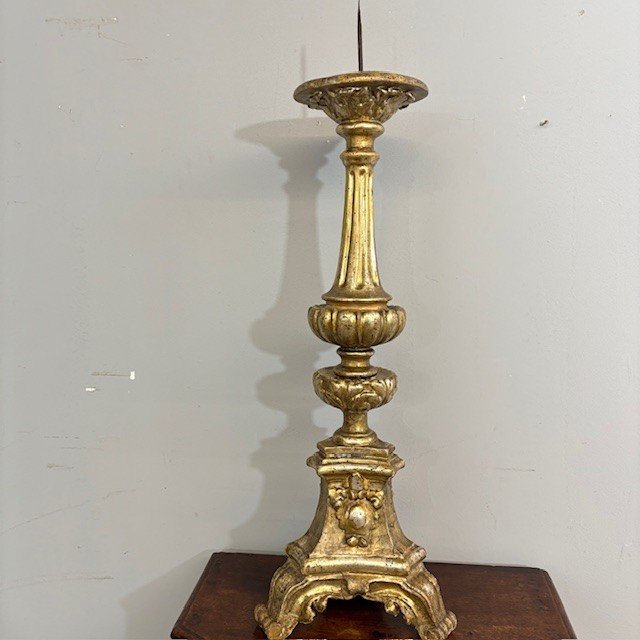 Antique Candelabra - mecha gilded candle holder . period Louis XVI circa 1770. H 104