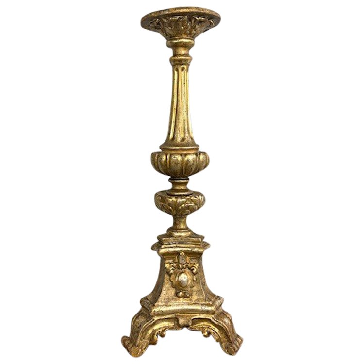 Antique Candelabra - mecha gilded candle holder . period Louis XVI circa 1770. H 104