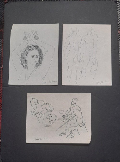 John Harrison aquarelles et dessins XXe siècle 