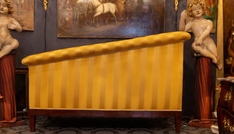 Wichtiges Paumier oder Sofa aus Mahagoni und Mahagonifurnier aus der Zeit des Empire um 1810