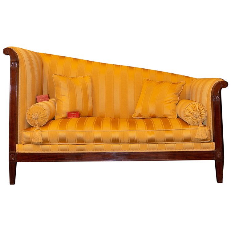 Wichtiges Paumier oder Sofa aus Mahagoni und Mahagonifurnier aus der Zeit des Empire um 1810