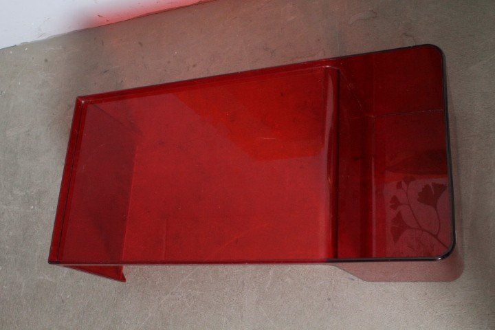 Kartell 1980 "Usame "design Patricia Urquiola coffee table/smoke.  Meas 85 x 41 . h 28