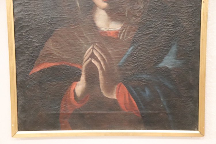 Italian School Artist, Madonna in Prayer, Oil on Canvas