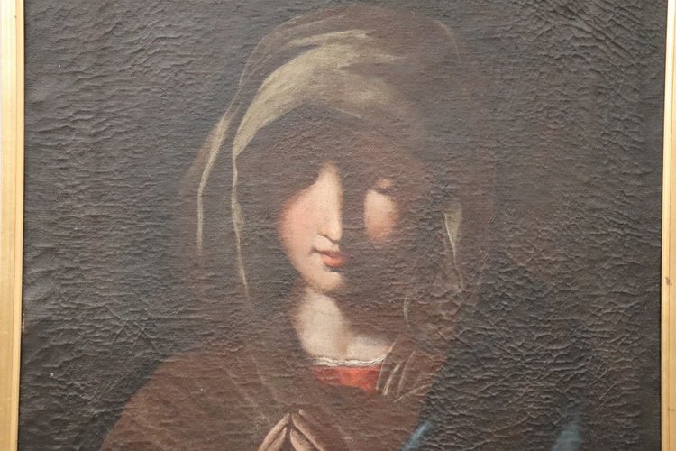 Italian School Artist, Madonna in Prayer, Oil on Canvas