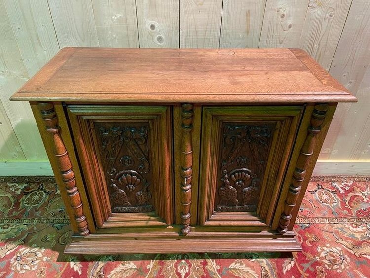 Renaissance style carved oak sideboard