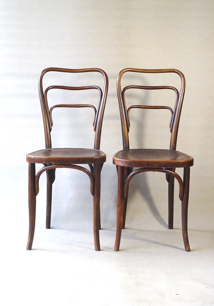 Deux chaises Bistro KOHN n°48 a de 1905 Sécession, no Thonet