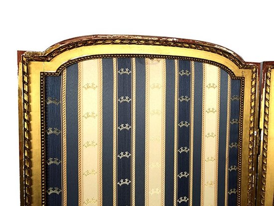 Two-leaf screen in gilded wood, Louis XVI style