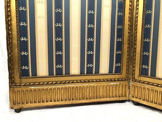 Two-leaf screen in gilded wood, Louis XVI style