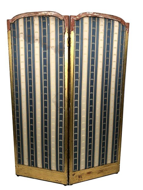 Two-leaf screen in gilded wood, Louis XVI style