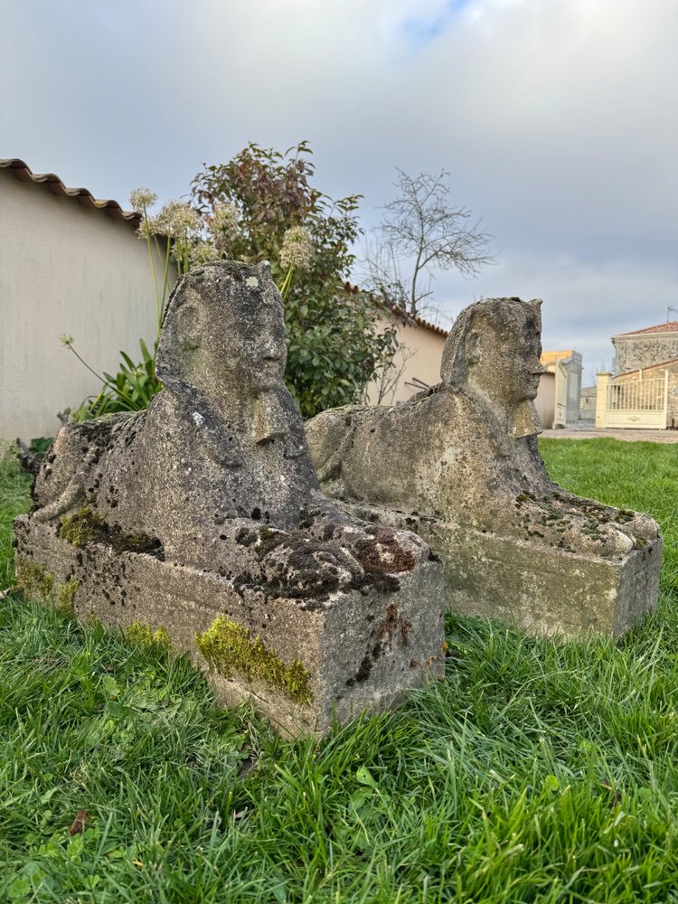 Pair of antique sphinxes