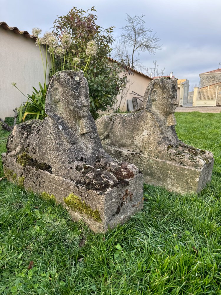 Pair of antique sphinxes