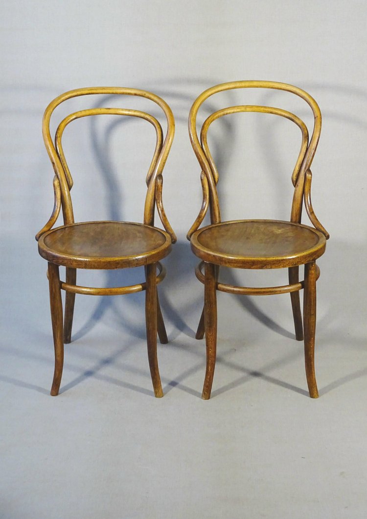 2 Chaises bistrot N°14 par FUCHS & FREUD- Bielitz-Austria vers 1890, no Thonet