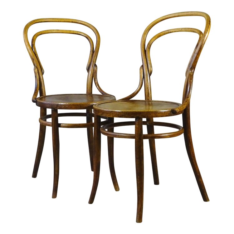 2 Chaises bistrot N°14 par FUCHS & FREUD- Bielitz-Austria vers 1890, no Thonet