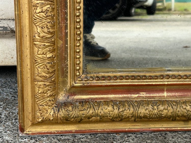 Miroir Louis Phillipe Bois Et Stuc Doré époque Fin XIXéme H 138 X L 95 Cm