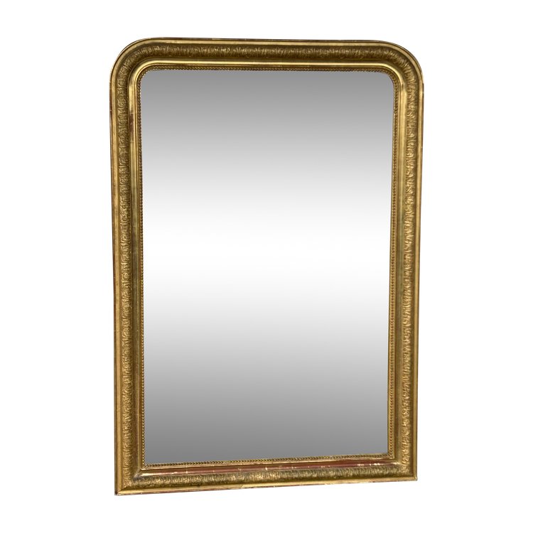 Miroir Louis Phillipe Bois Et Stuc Doré époque Fin XIXéme H 138 X L 95 Cm