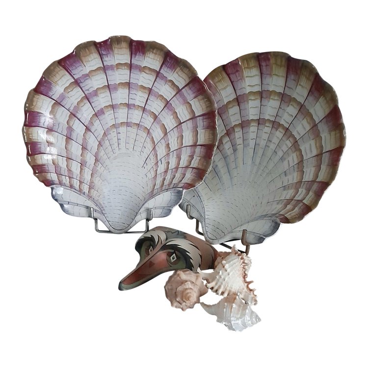 Pair of scallop shell dishes 18th century