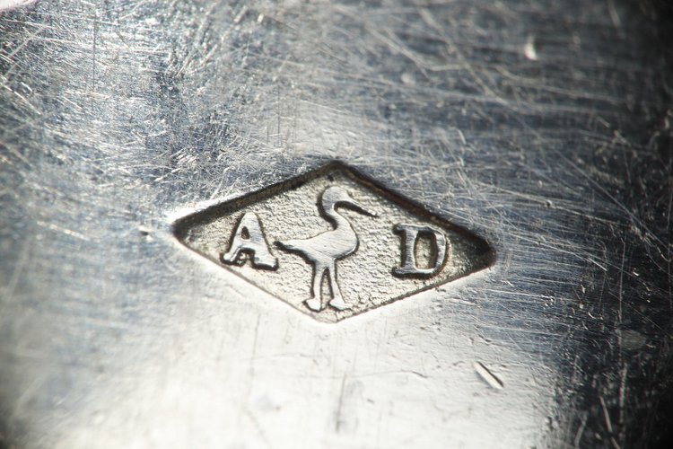 FLATWARE SILVER IN AN OAK CASE BY ALFONSE DEBAIN GOLDSMITH IN PARIS