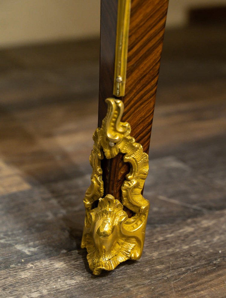 Gilles Joubert and Roger Vandercruse dit Lacroix Marquetry commode and crowned C bronze circa 1755