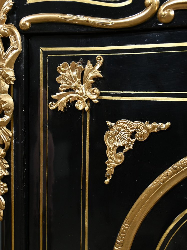 Blackened pearwood cabinet, Napoleon III period - Mid-19th century