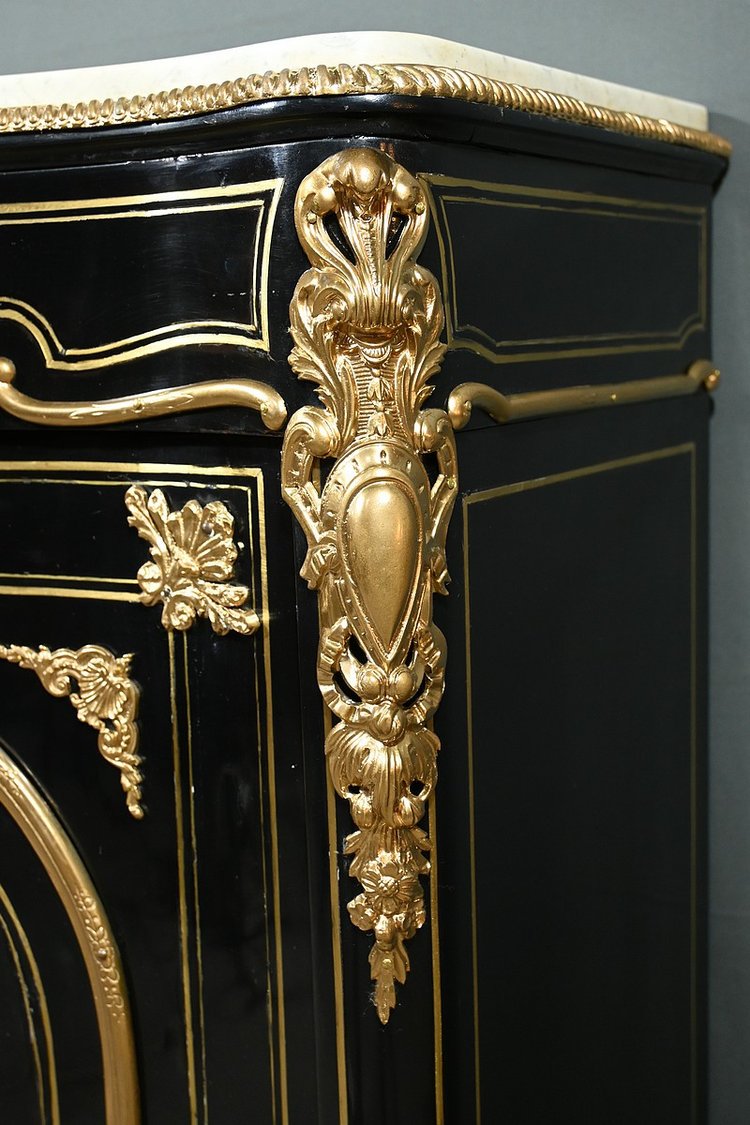 Blackened pearwood cabinet, Napoleon III period - Mid-19th century