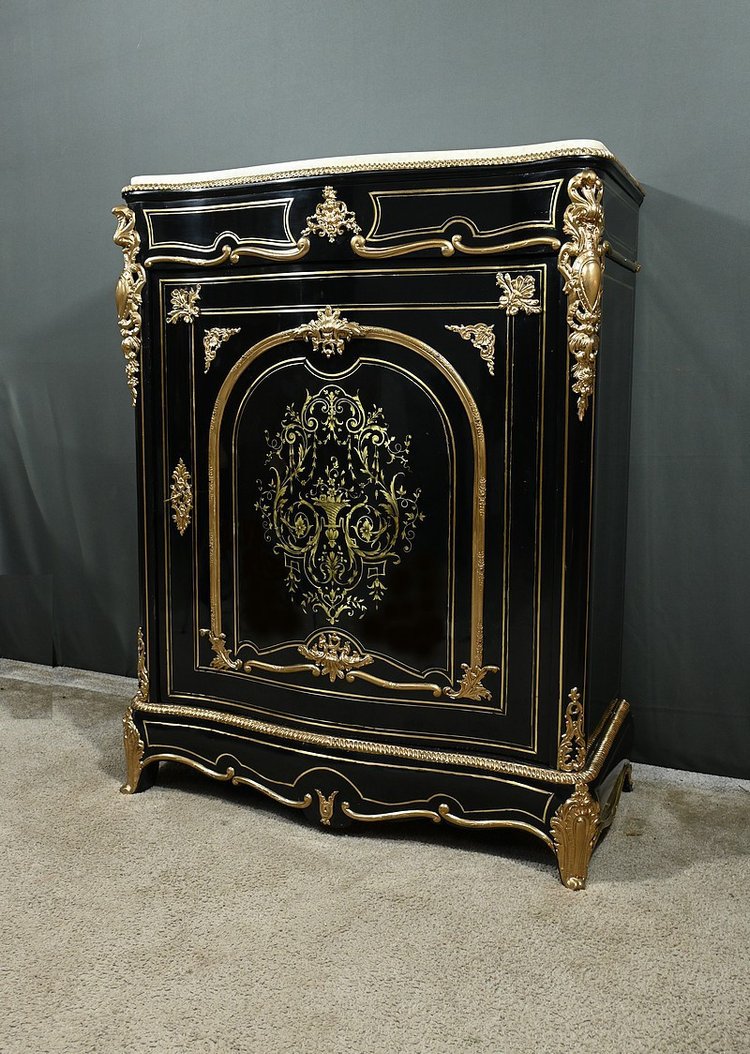 Blackened pearwood cabinet, Napoleon III period - Mid-19th century