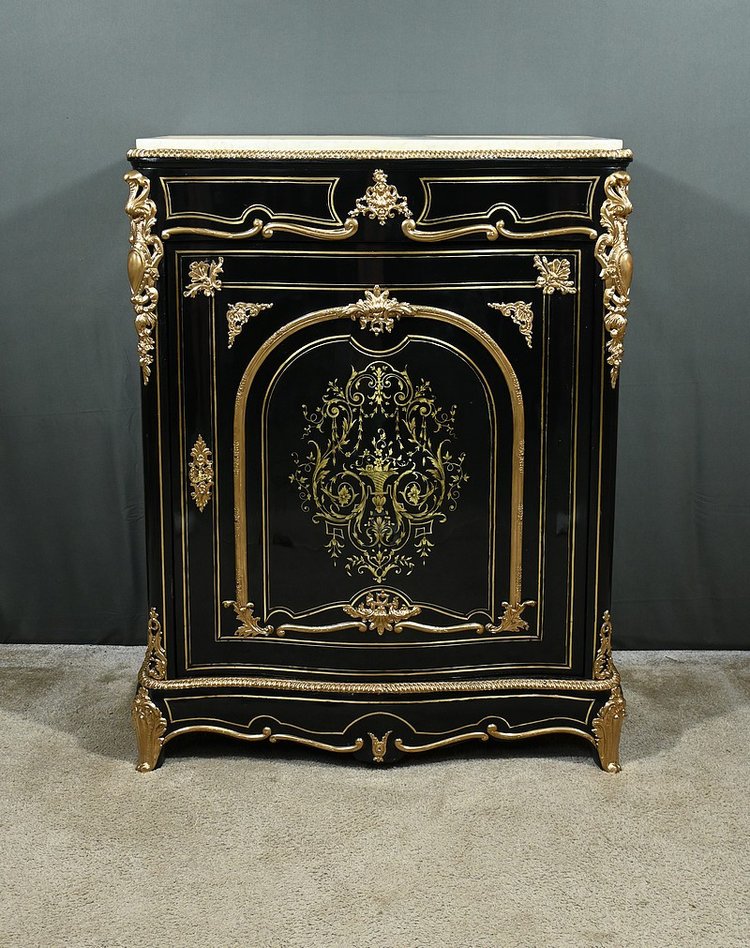 Blackened pearwood cabinet, Napoleon III period - Mid-19th century