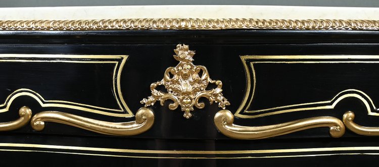 Blackened pearwood cabinet, Napoleon III period - Mid-19th century