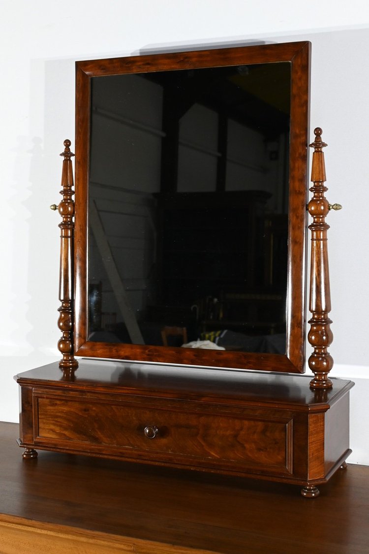 Mahogany Psyche mirror - Mid-19th century