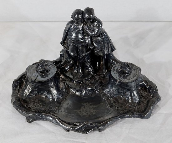  Pewter inkwell, art nouveau period – 1900