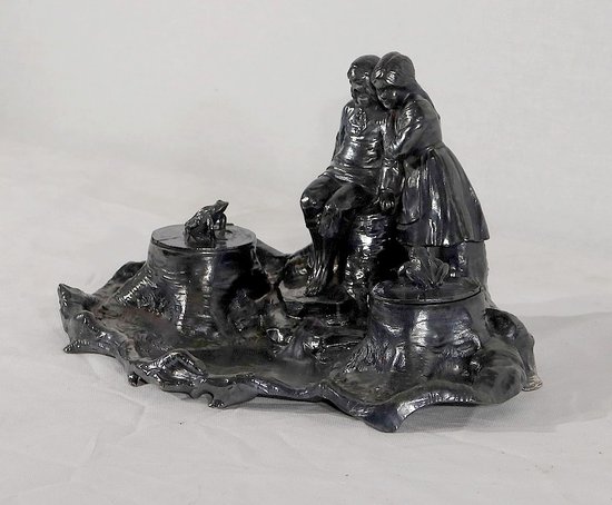  Pewter inkwell, art nouveau period – 1900