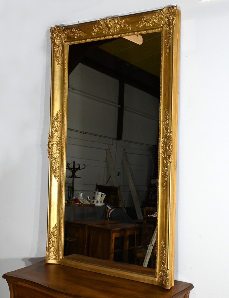 Important Gilded Leaf Mirror, Louis XIV style - Mid 19th century