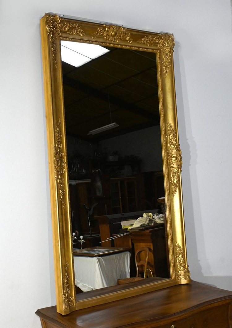 Important Gilded Leaf Mirror, Louis XIV style - Mid 19th century