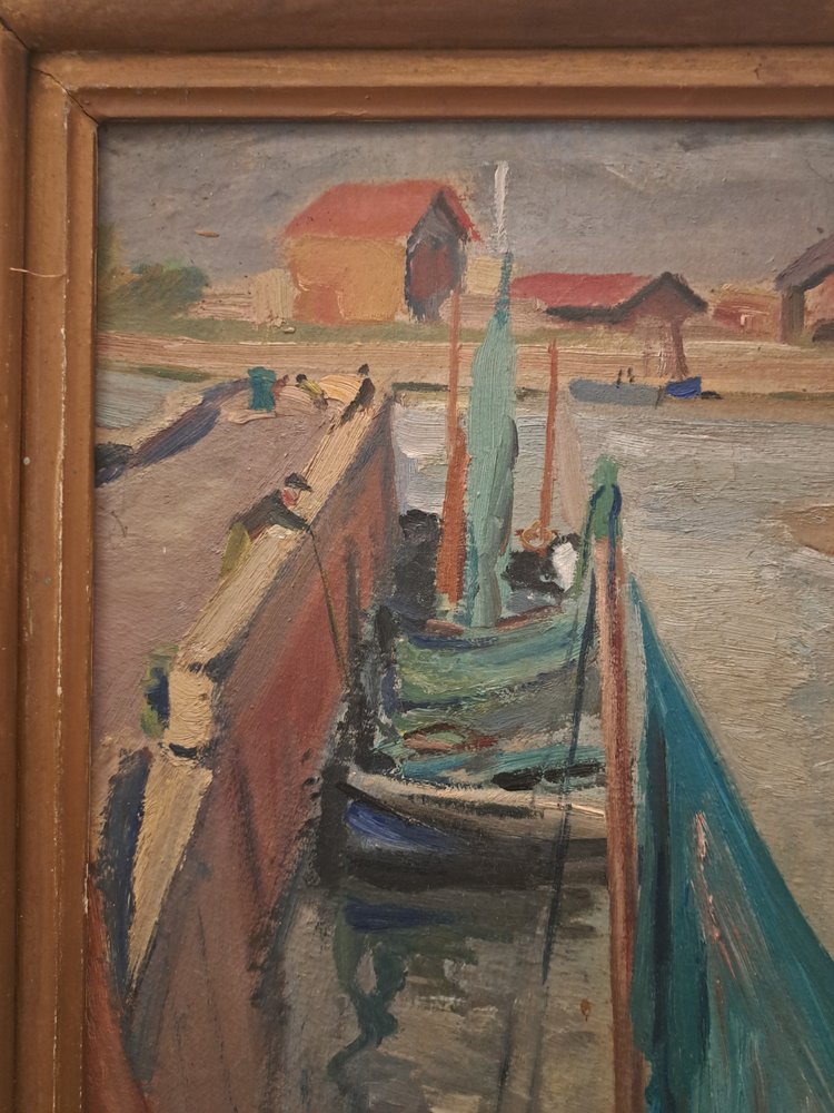 Roland Caplain , Honfleur , Öl Auf Karton , XX°.