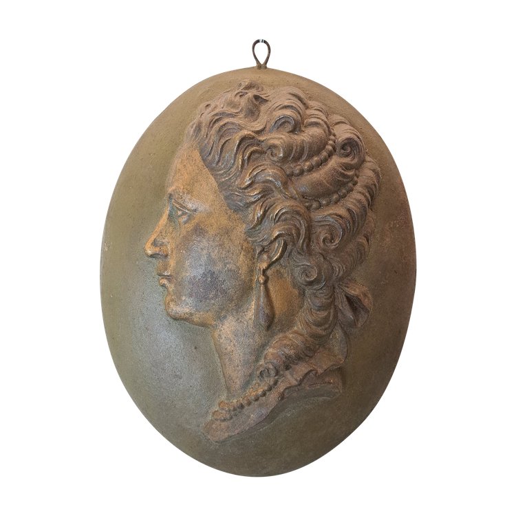 Marie De Médicis , Medallion in Patinated Cast Iron , XIX°.