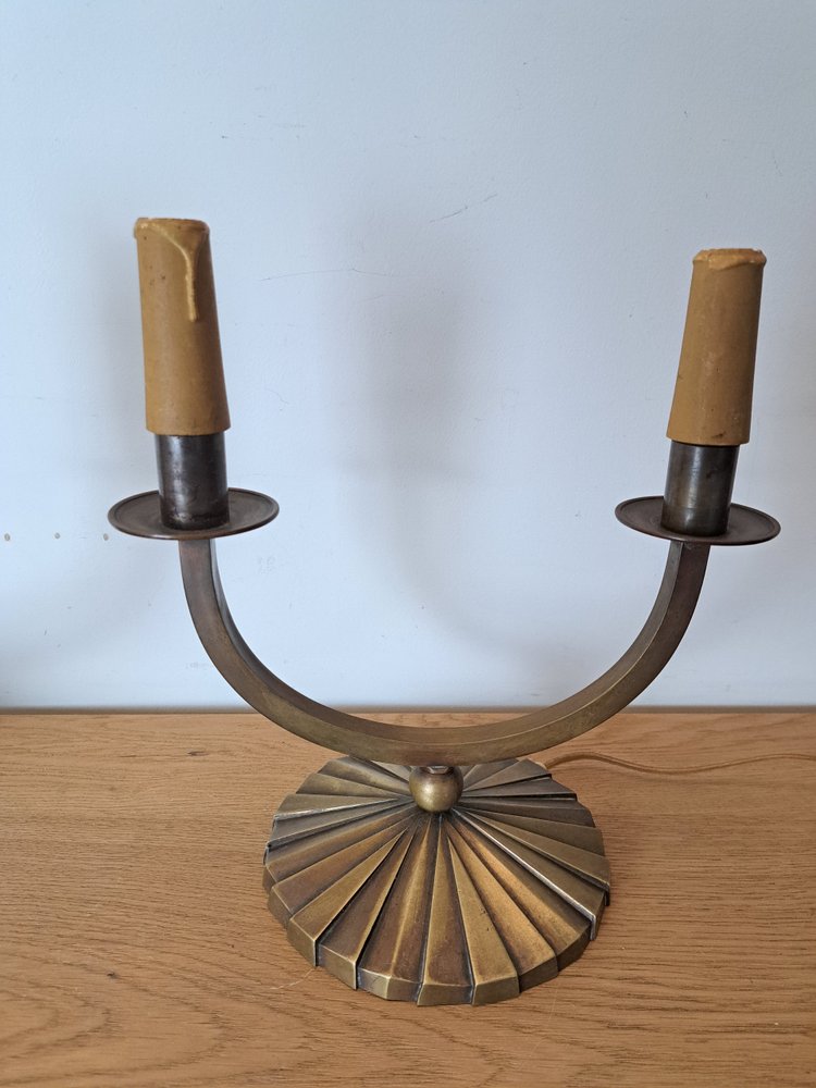 Coppia di lampade , Modernista , Bronzo , Art Deco , XX°.