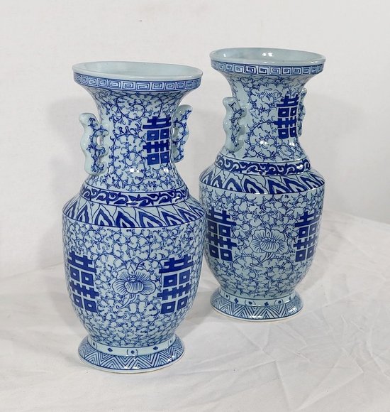  Pair of ceramic vases, China - Late 19th century