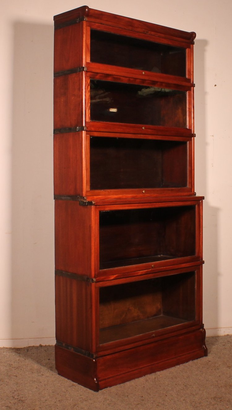 Bookcase Called Stacking Bookcase In Mahogany Of 5 Elements With Extension From Globe Wernicke