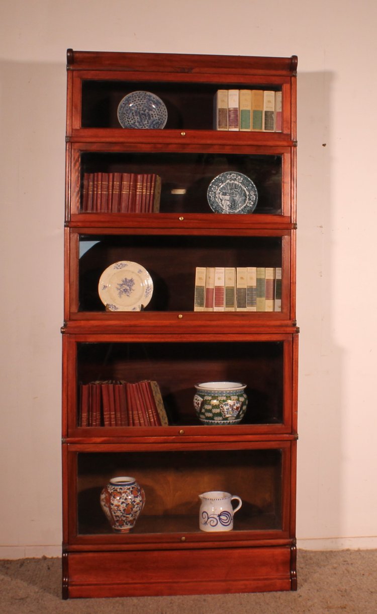 Bookcase Called Stacking Bookcase In Mahogany Of 5 Elements With Extension From Globe Wernicke