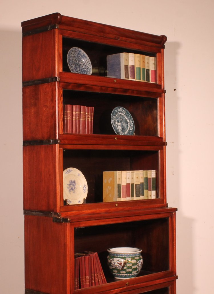 Bookcase Called Stacking Bookcase In Mahogany Of 5 Elements With Extension From Globe Wernicke