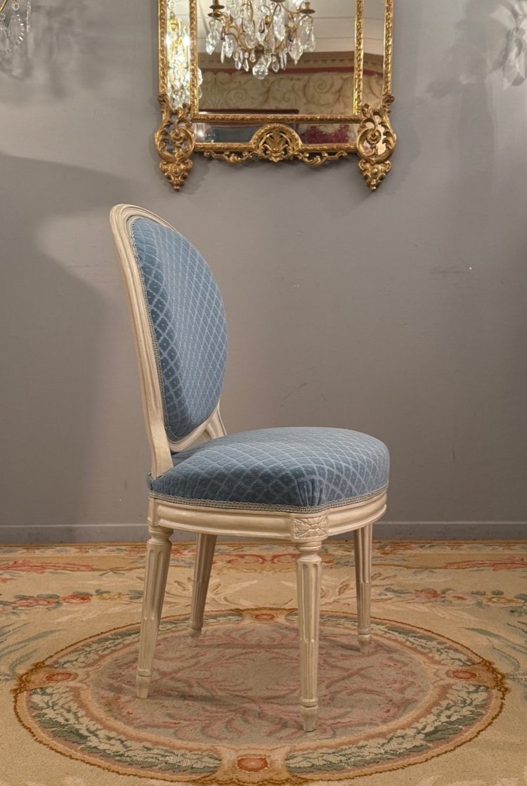 Claude Chevigny, Chaise Cabriolet Estampillée d'Epoque Louis XVI Vers 1780