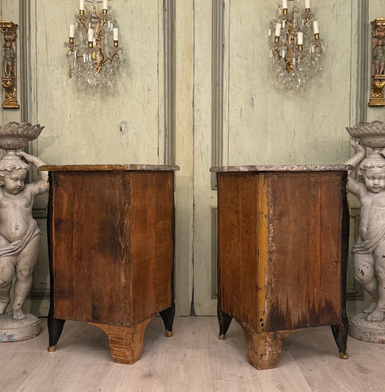 Pair of Louis XV Period Chinese Lacquer Corner Chests About 1750