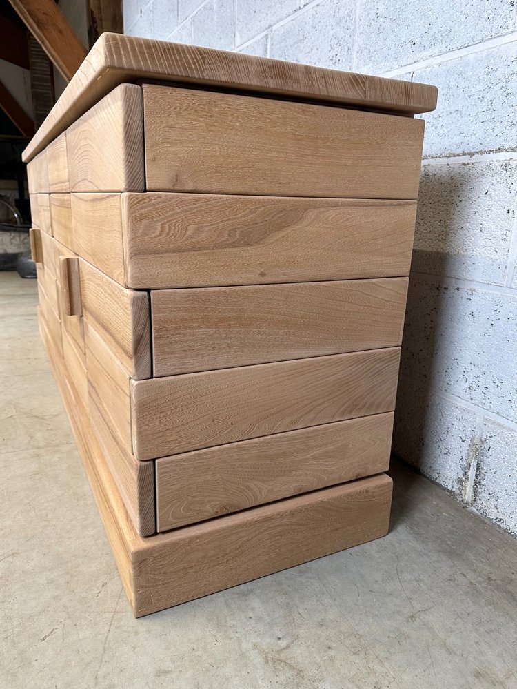 Credenza minimalista sbiancata anni '80