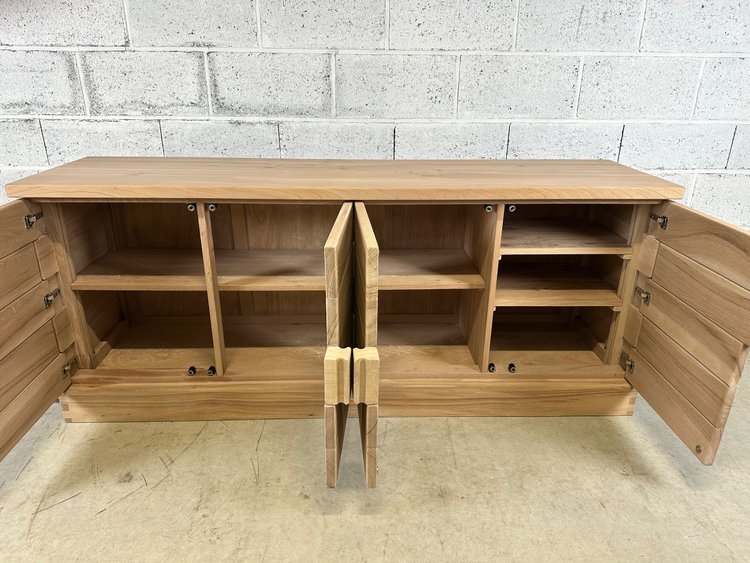 Credenza minimalista sbiancata anni '80