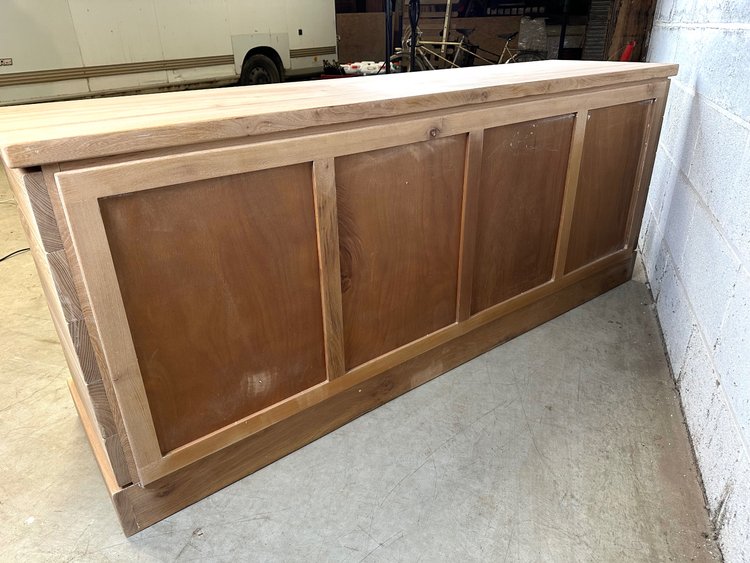 Credenza minimalista sbiancata anni '80