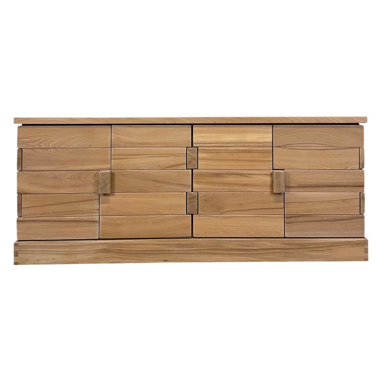 Credenza minimalista sbiancata anni '80