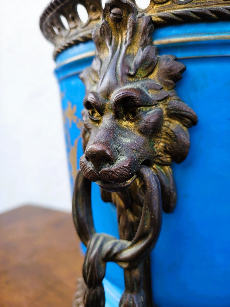 Sèvres, Pair Of Porcelain Planters, 19th Century