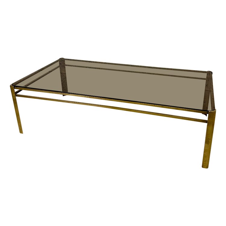 60s bronze coffee table Jacques QUINET