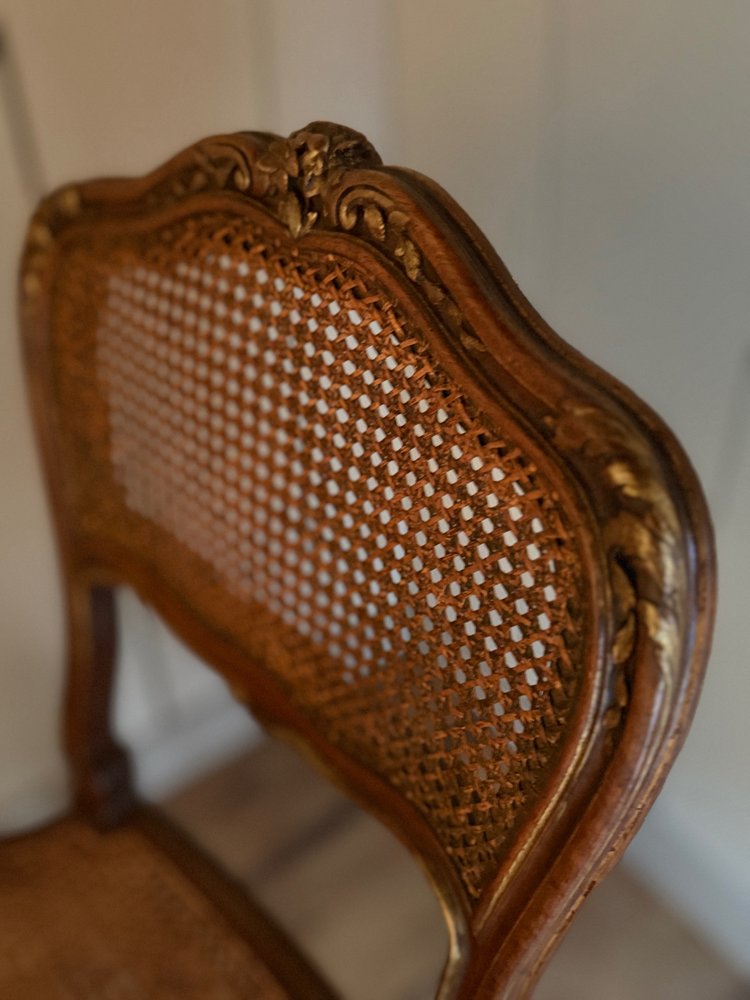 Pair of Louis XV chairs dating from the 19th century with wickerwork